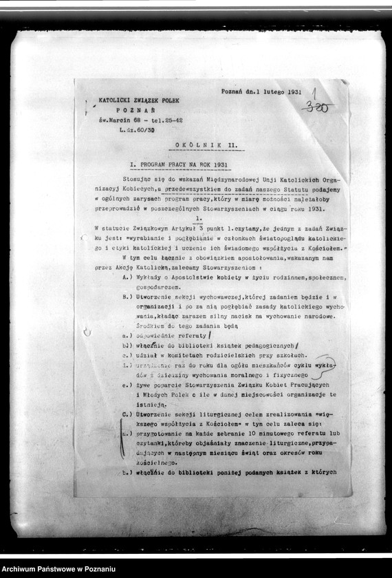 Obraz 5 z jednostki "Okólniki. Programy pracy. Sprawozdania z działalności. Protokoły ze zjazdów: Odezwy, rezolucje, ankiety personalne. Sprawy personalne członkiń stowarzyszenia"