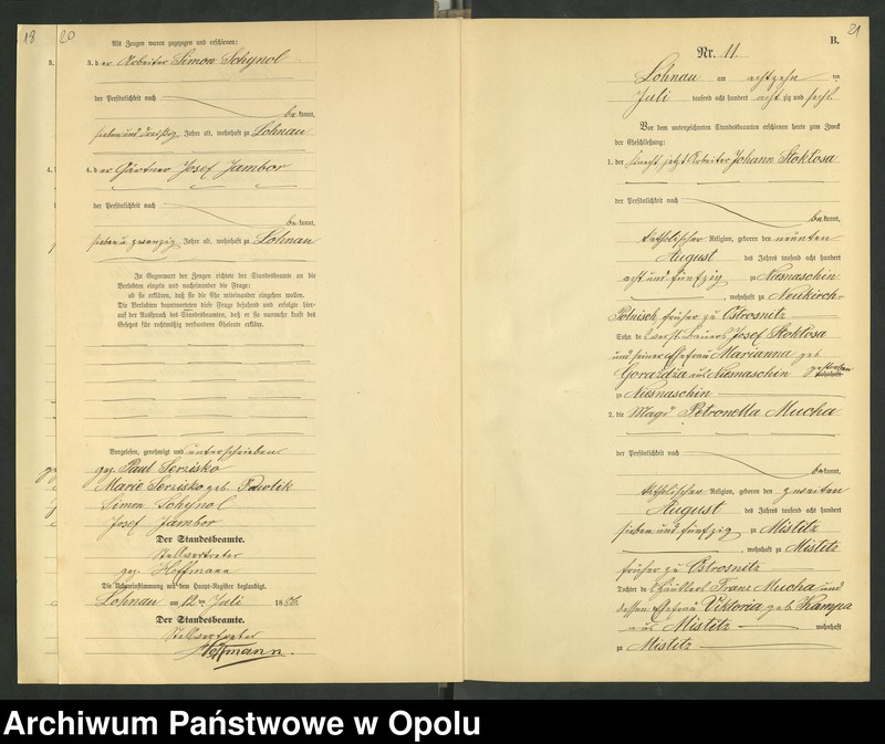 Obraz 14 z jednostki "Urząd Stanu Cywilnego Łany Księga małżeństw rok 1886-89"