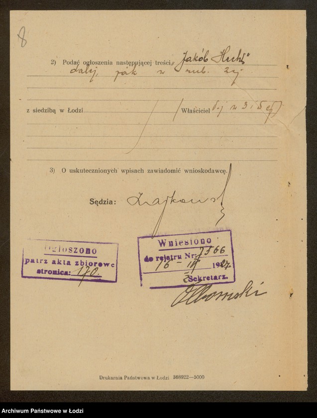 Obraz 10 z jednostki "Jakób Hecht- sprzedaż manufaktury i garderoby"