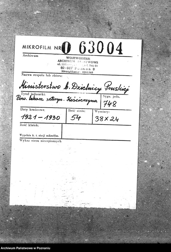 Obraz 2 z jednostki "Pow. lekarz Weterynaryjny Kościerzyna"