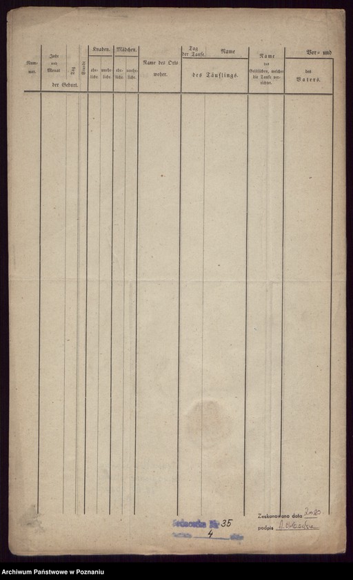 Obraz 5 z jednostki "Duplikat des Taufregisters"