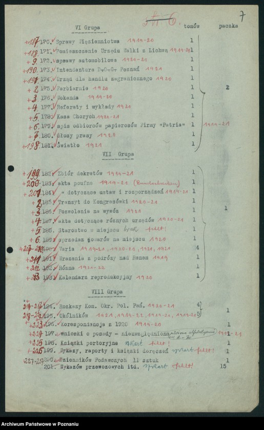 Obraz 9 z jednostki "Wykaz akt Urzędu Walki z Lichwą i Spekulacją w Poznaniu oraz ekspozytur i inspektoratów"