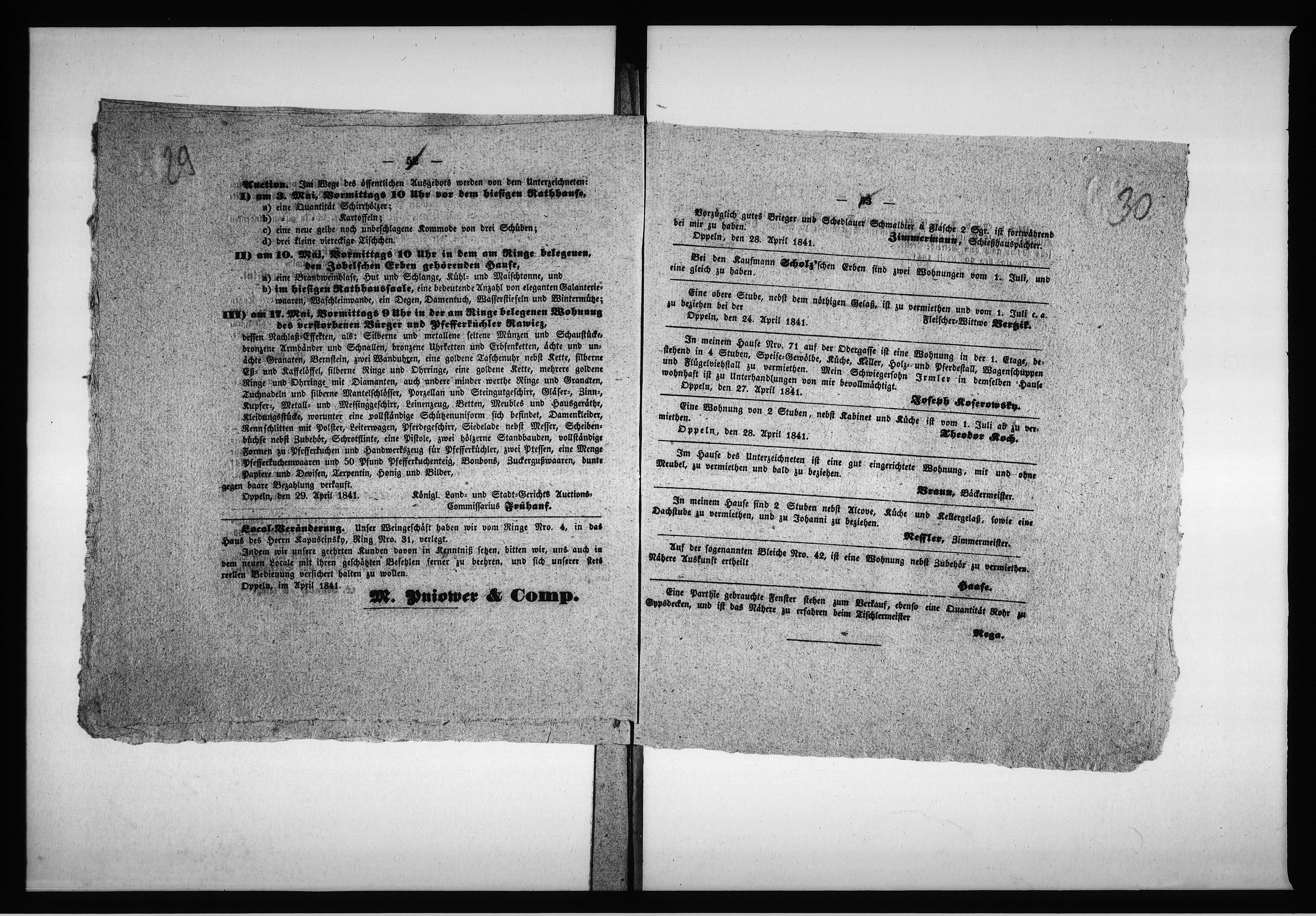 Obraz 20 z jednostki "Acta des Magistrats zu Oppeln betreffend: die Verpachtung der der hiesigen Stadt-Commune nach verbleibenden Mauth-Erhebungsstellen de Anno 1838"