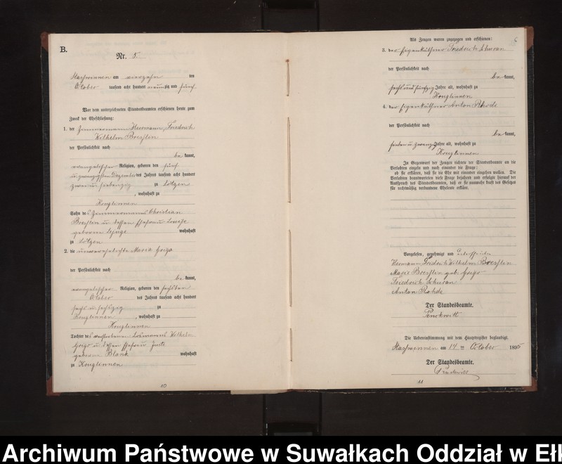 image.from.unit.number "Heiraths-Neben-Register des Preussischen Standes-Amtes Stasswinnen Kreis Lötzen"