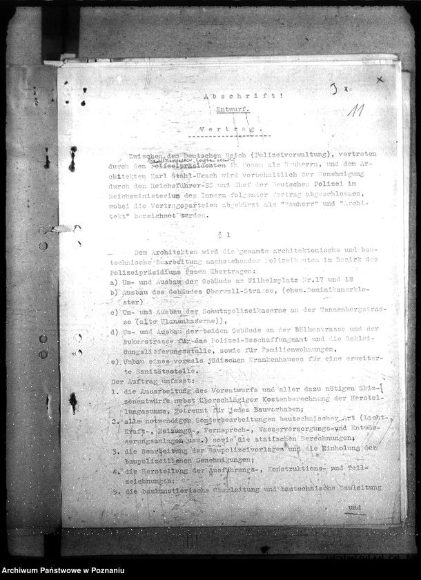 Obraz 16 z jednostki "Architekten - Vertrag - Polizeiverwaltung Posen"