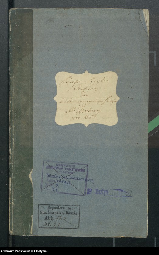 image.from.unit.number "Kirchen Kassen Rechnung den beiden ewangelischen Kirchen zu Riesenburg"