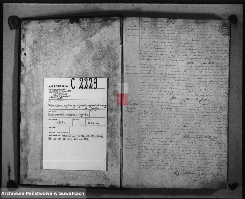 Obraz 3 z jednostki "Księga duplikat urodzonych, zaślubionych i umarłych w parafii puńskiey roku 1842"