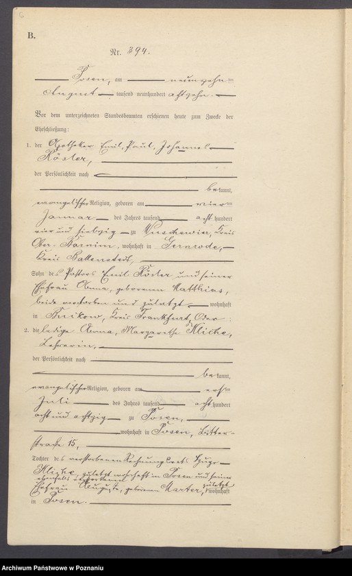 Obraz 8 z jednostki "Księga miejscowa małżeństw tom III [Rejestr główny małżeństw]"