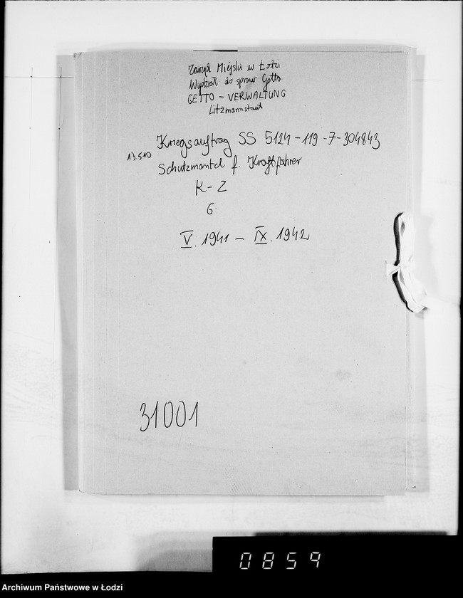 Obraz 4 z jednostki "Kriegsauftrag SS 5124-119-7-304843 13.510 Schutzmäntel f. Kraftfahrer K-Z 6"