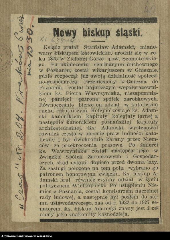 image.from.unit.number "Adamski Stanisław - ksiądz biskup"