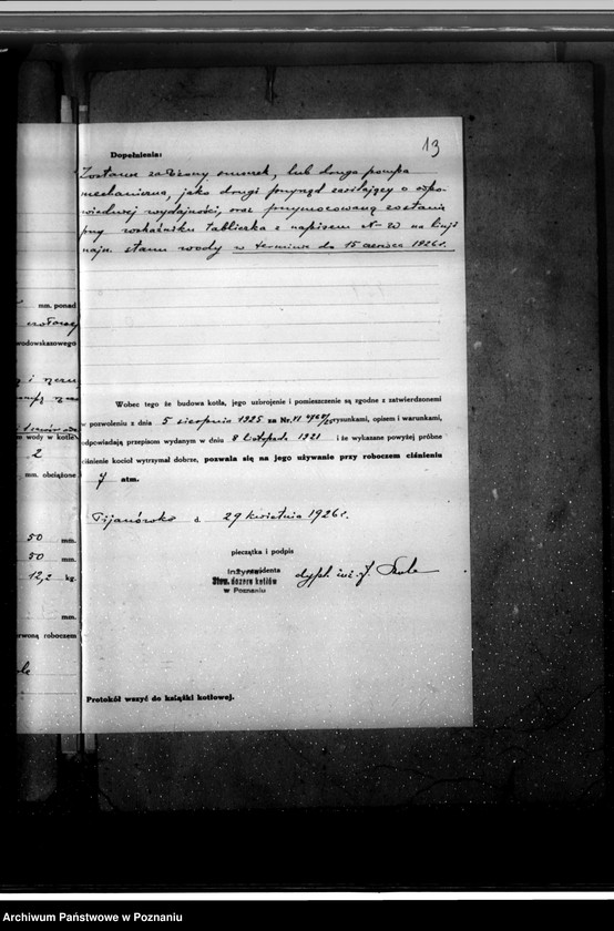 Obraz 18 z jednostki "Cegielnia Pianowska pod Czarnkowem kocioł parowy nr fabryczny 3828 nr woj. 1340"