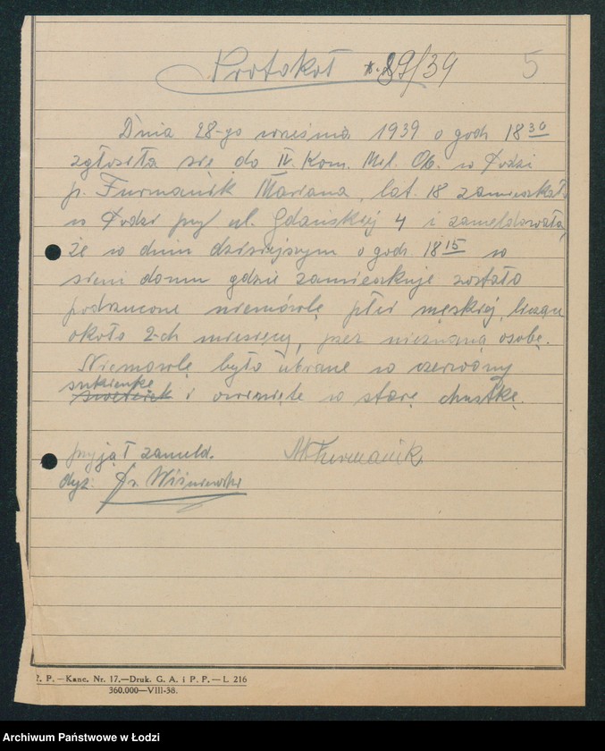 Obraz 7 z jednostki "IV Komisariat [protokoły zajść, aresztowań i kradzieży]"