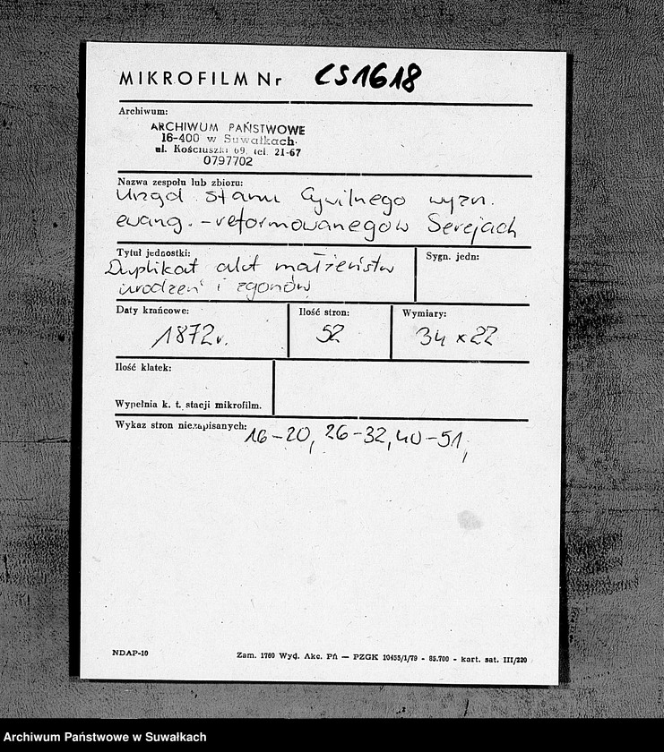 image.from.unit.number "Duplikat Aktov Graždanskogo Sostojanija Uroždennych, Brakosočetavšichsja i Umeršich Serejskogo Evangeličesko-Reformatskogo Prichoda na 1872 god"