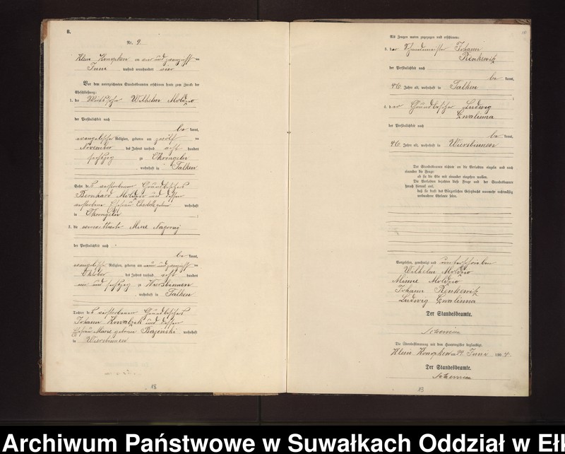 image.from.unit.number "Heiraths-Neben-Register des Preussischen Standes-Amtes Gross Konopken Kreis Loetzen"