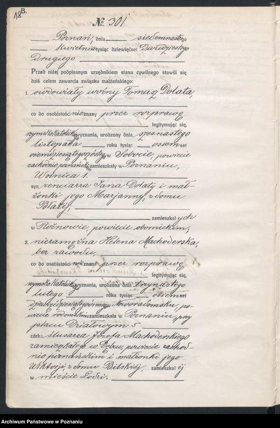 Obraz 20 z jednostki "Księga miejscowa małżeństw tom II [Rejestr główny małżeństw]"