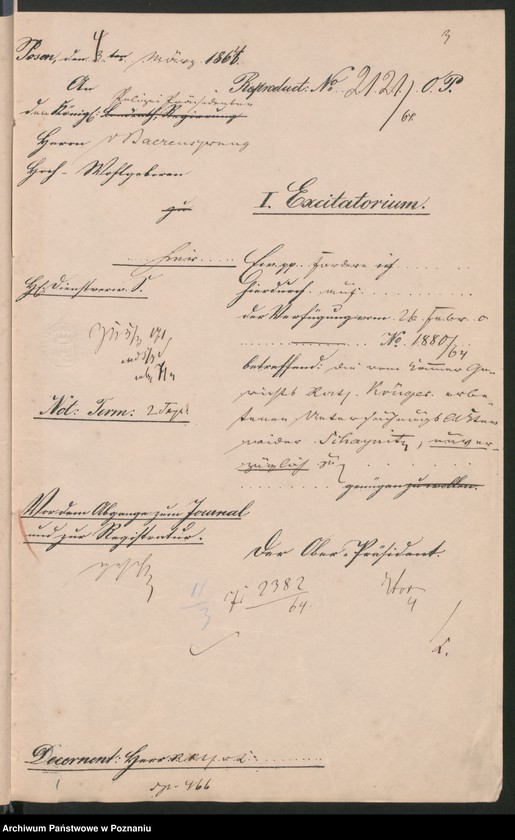Obraz 8 z jednostki "Die Organisation einer Verschwörung unter der polnischen Bevölkerung der Provinz Posen /Poznań/ im Anschluss an die Insurrektion im Königreiche Polen."