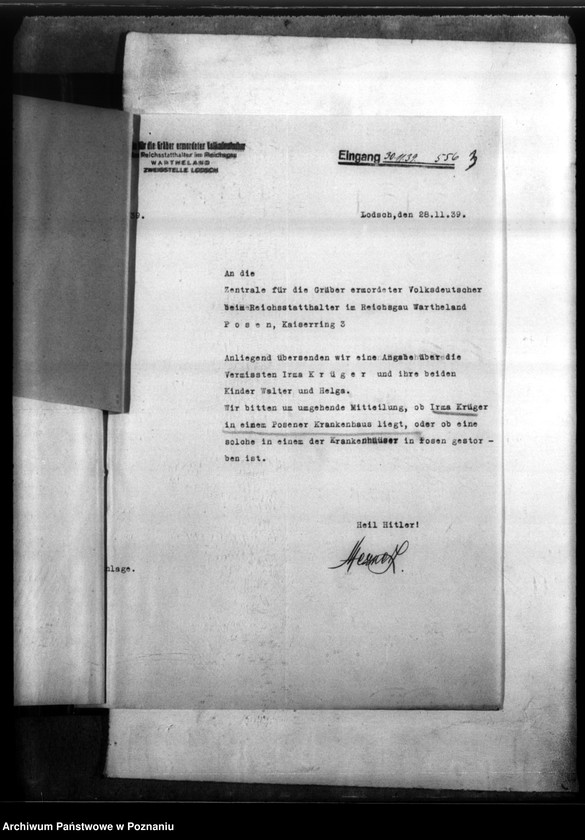 Obraz 7 z jednostki "Irma Krüger, geb. Zelmer, aus Litzmannstadt (Łódź)"