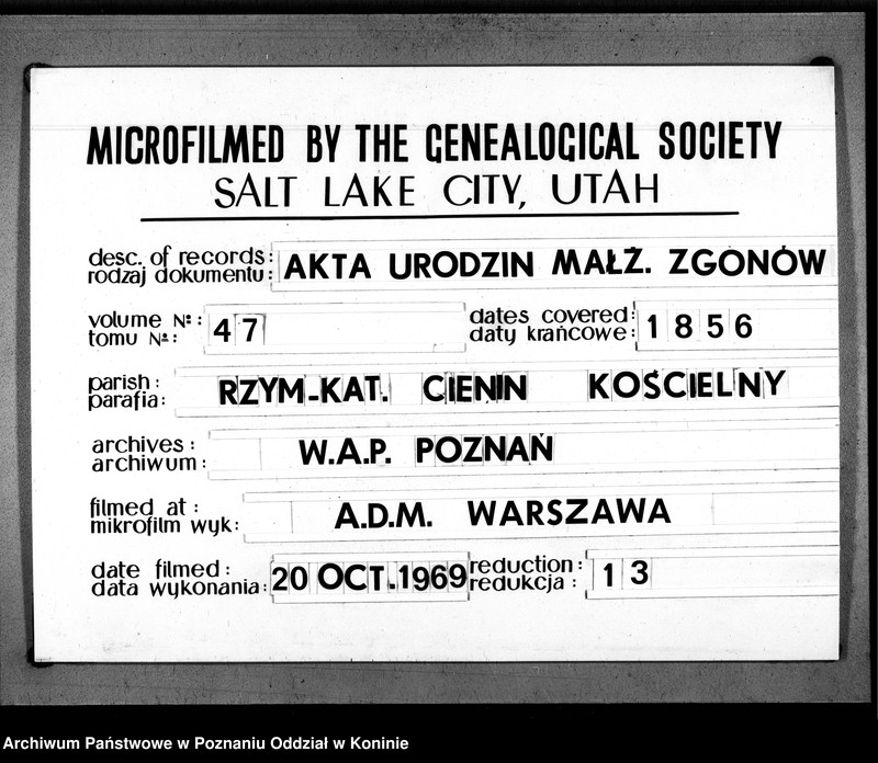Obraz 1 z jednostki "Księga urodzonych, małżeństw i zgonów"