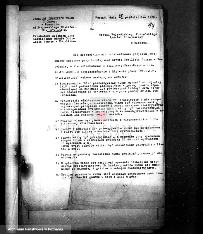 image.from.unit.number "Projekt na pobudowanie spichlerza zbożowego dla firmy G. Jonas w Kobylinie pow. krotoszyński"