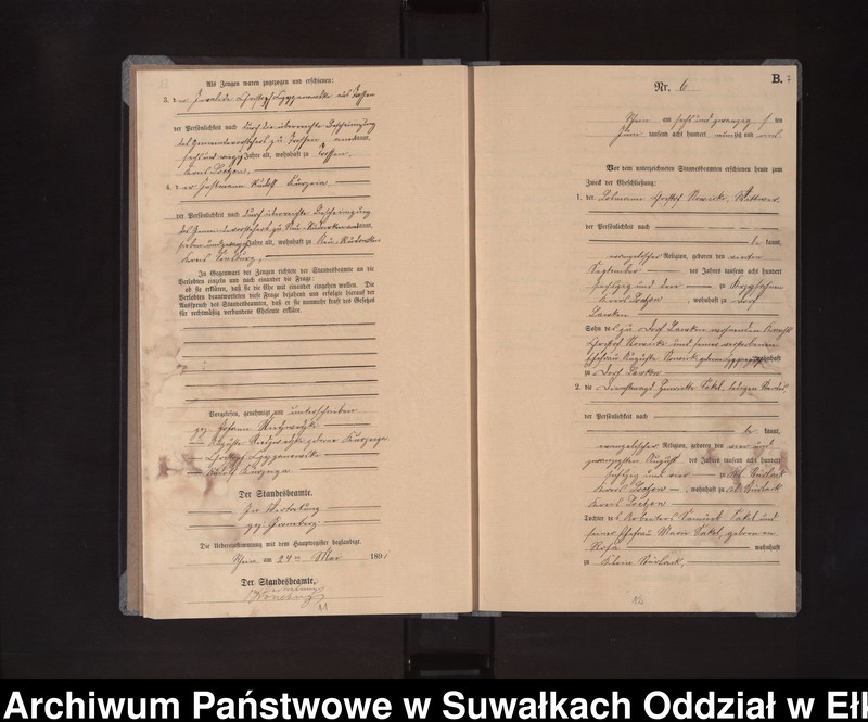 image.from.unit.number "Heiraths-Neben-Register des Königlichen Preussischen Standes-Amtes Orlen Kreis Loetzen"