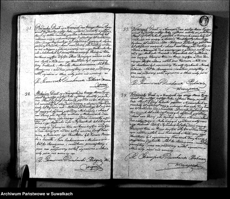 image.from.unit.number "Księga Duplikat Parafii Krasnopolskiey z Roku 1835. Osób Narodzonych, Zaślubionych i Zeszłych."