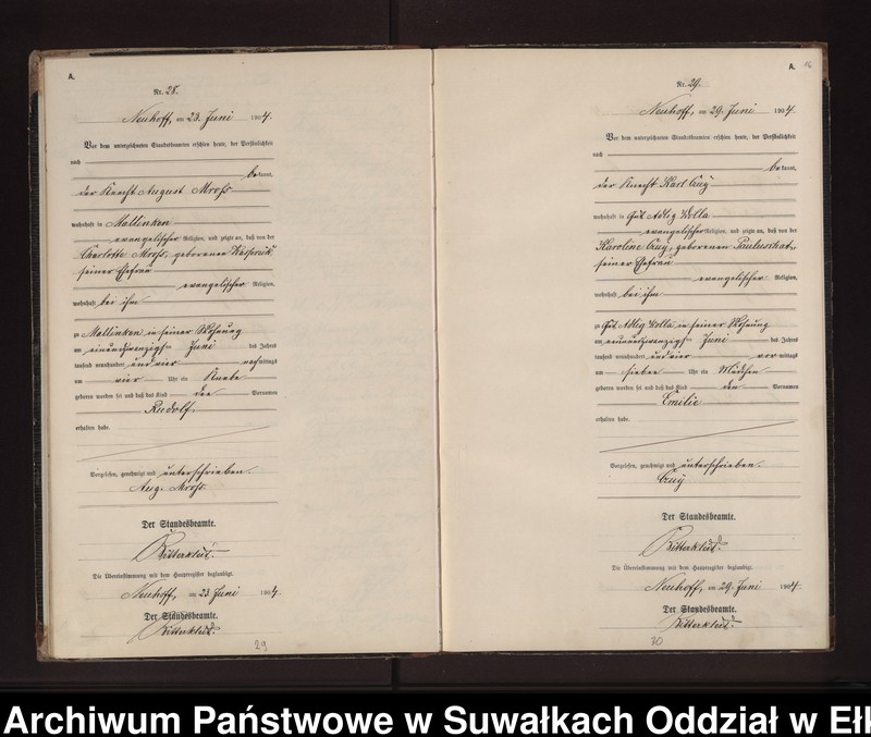 image.from.unit.number "Geburts-Neben-Register des Preussischen Standes-Amtes Neuhoff Kreis Loetzen"