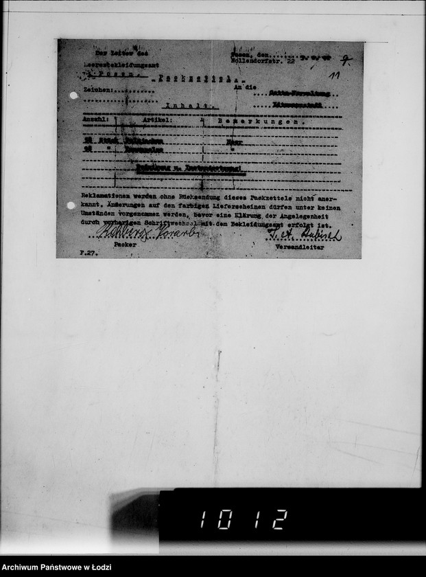 Obraz 15 z jednostki "Kriegsauftrag R.30. Rein.von Pelzen 32 HBA Posen"