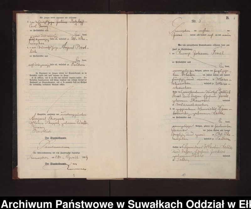 image.from.unit.number "Heiraths-Neben-Register des Preussischen Standes-Amtes Gr. Konopken Kreis Loetzen"