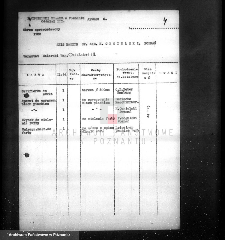 Obraz 8 z jednostki "/Kwestionariusz Fabryki H. Cegielskiego w Poznaniu/"