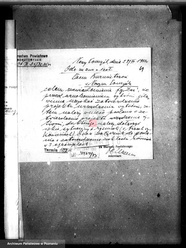 Obraz 8 z jednostki "Zatwierdzenie zakładu przemysłowego firmy "Żar" /fabryki tutek do papierosów/ w Nowym Tomyślu"