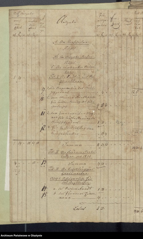 image.from.unit.number "Rechnung über die Einnahme und Ausgabe der evangelkischen Kirchenkasse zu Wartenburg"