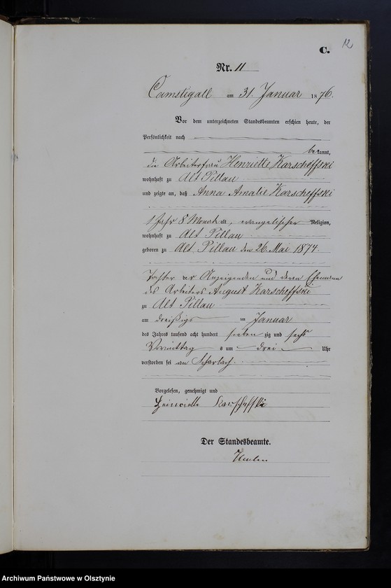 image.from.unit.number "Sterbe-Haupt-Register Tom I,Nr 1 - 82"