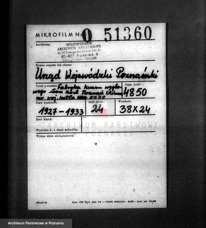 image.from.unit.number "Fabryka kwasu węglowego własność L. Rost Poznań-Główna  nr woj. 5958"
