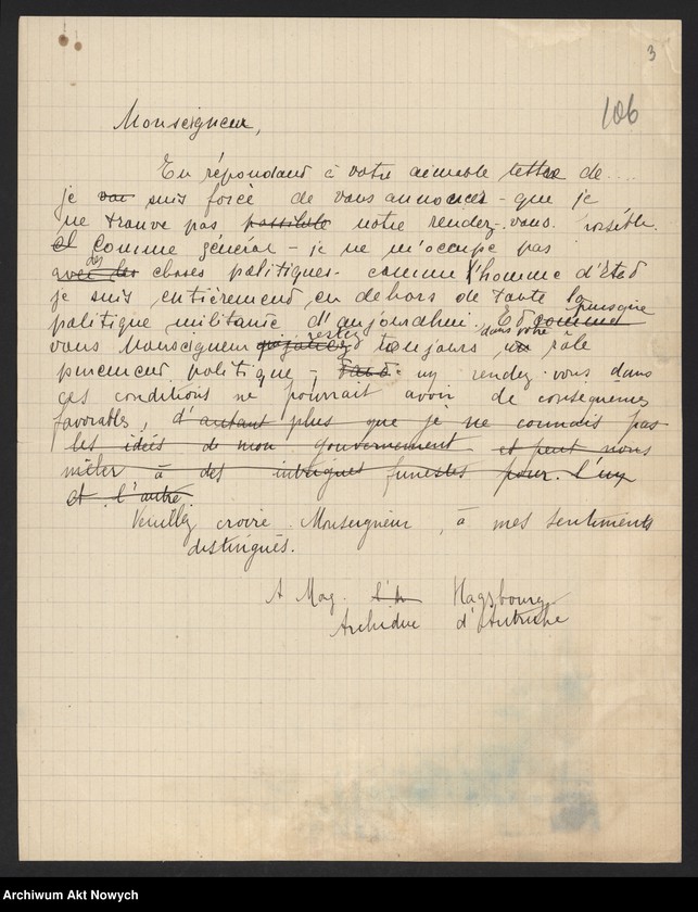 image.from.unit.number "Hasbsbourg-Lorraine Guillaume, arcyksiążę. Prośba o spotkanie - odmowa Władysława Sikorskiego."