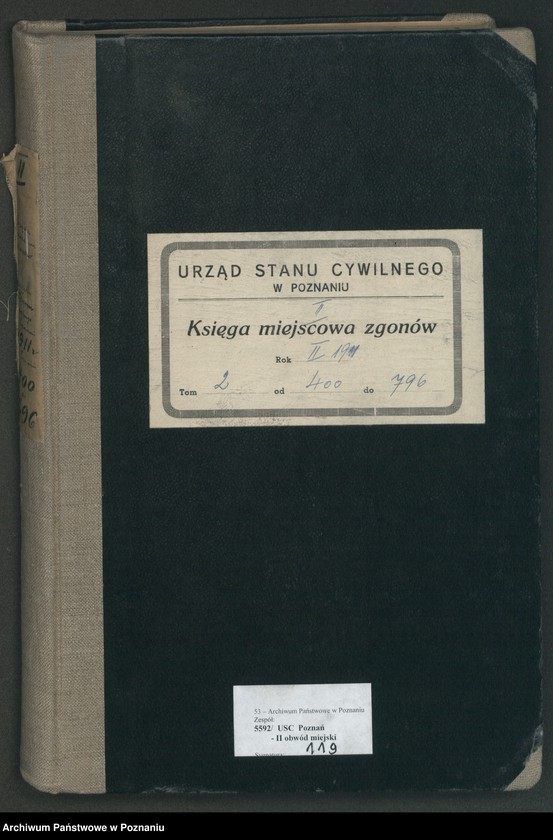 Obraz 2 z jednostki "Księga miejscowa zgonów tom II [Rejestr główny zgonów]"