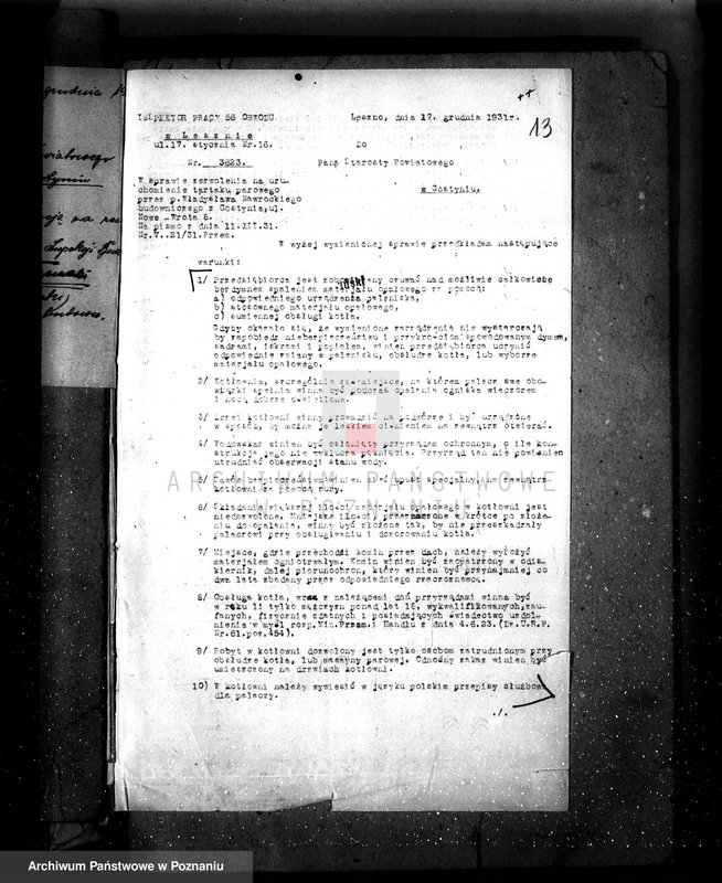 Obraz 19 z jednostki "Zatwierdzenie zakładu przemysłowego /odlewni żelaza/ Fr. Janaszewski w Gostyniu"