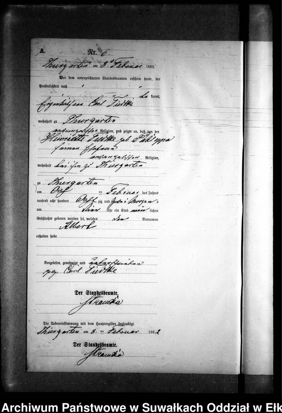 image.from.unit.number "Geburts-Neben-Register des Preussischen Standes-Amtes Prinowen Kreis Angerburg"