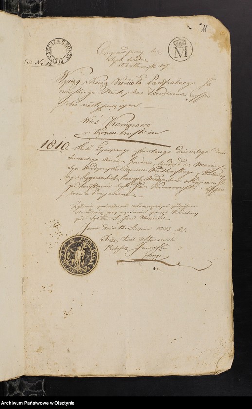 image.from.unit.number "Annexa Slubne z parafii Janowieckiey Obwodu Mławskiego z Roku 1833"