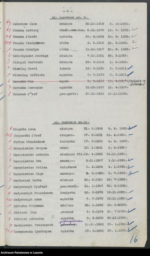 Obraz 8 z jednostki "[Obwód VI - głosuje w Katolickiej Powszechnej Szkole Żeńskiej /listy wyborców/]"