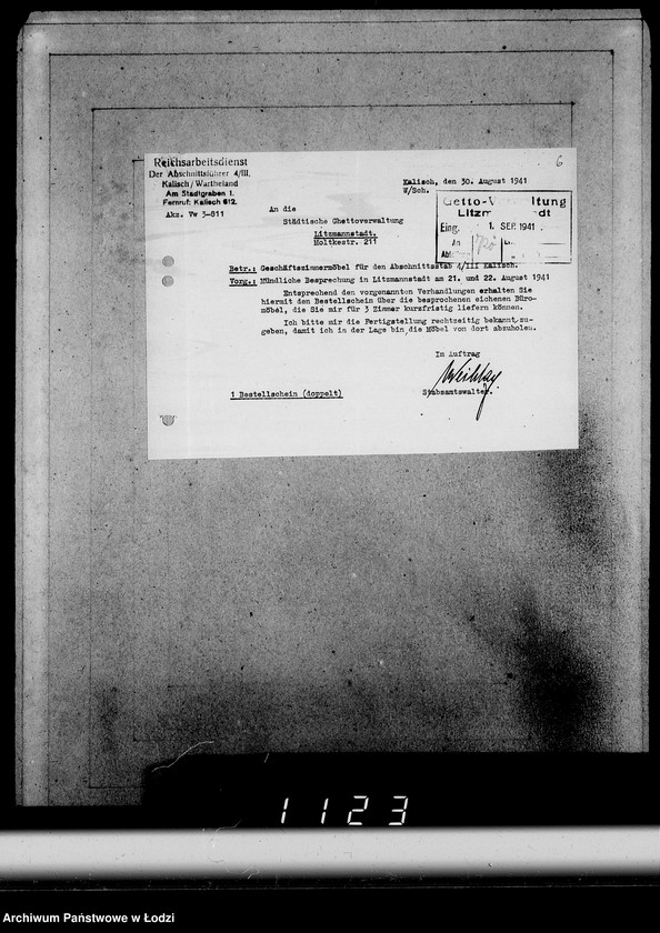 Obraz 10 z jednostki "Konto 00, Komm.221-240. [Rachunki i potwierdzenia odbioru mebli biurowych, kuchennych]"