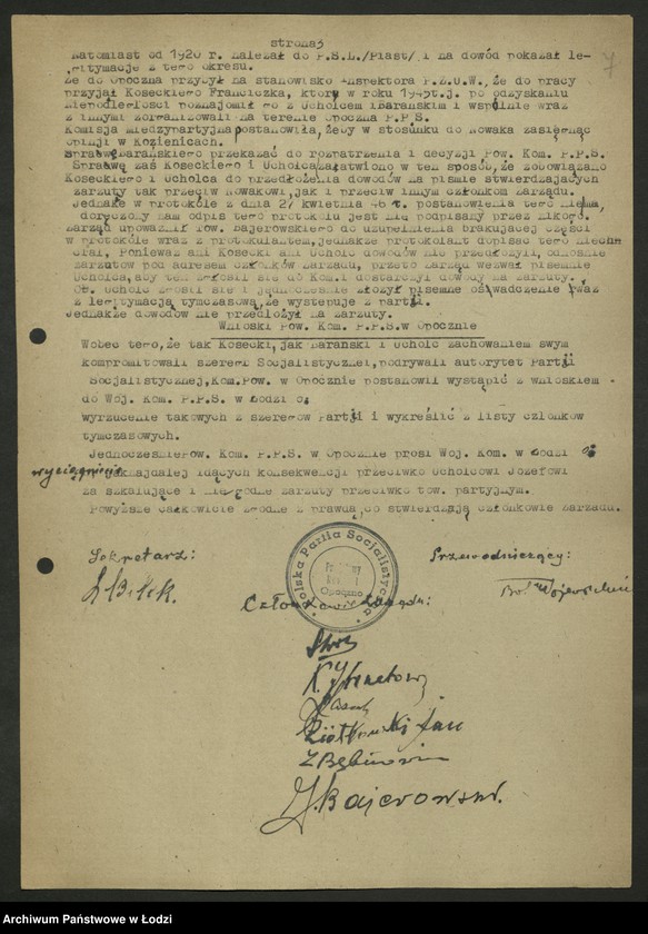 Obraz 8 z jednostki "Zażalenia, interwencje [członków PPS kierowane do WK]"