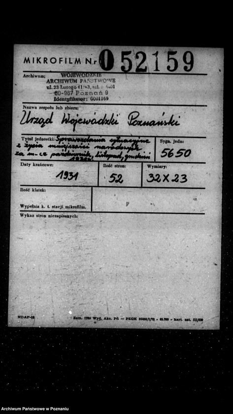 Obraz 2 z jednostki "Sprawozdania sytuacyjne z życia mniejszości narodowych za miesiące październik, listopad, grudzień 1931 r."
