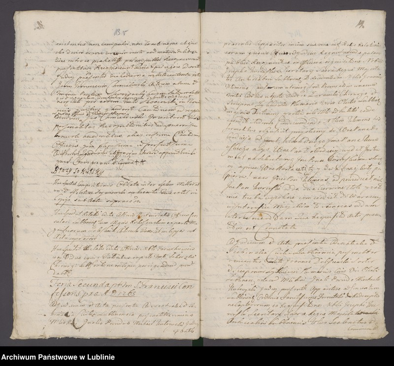 Obraz 16 z jednostki "Acta iudicii advocatialis et scabinalis civitatis SRM Lublinensis donationum, inscriptionum, roborationum, cessionum, oblatarum, relationum, manifestationum ac aliarum"