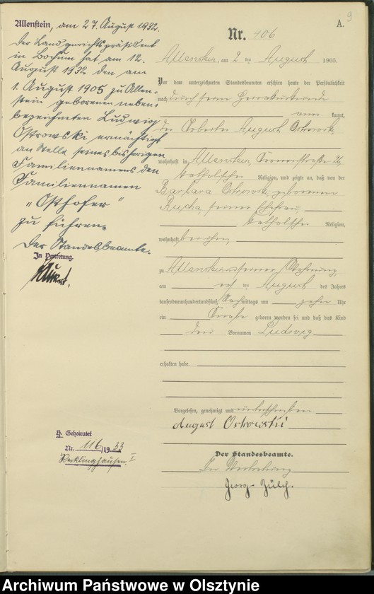 image.from.unit.number "Geburts-Haupt-Register Tom II, Nr 399 - 722"