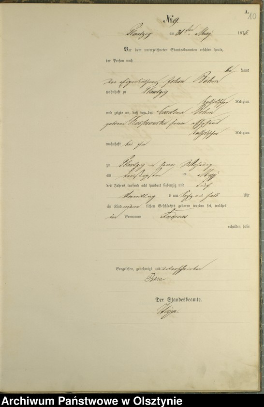 image.from.unit.number "Haupt-Geburts-Register Nr 1 - 25"