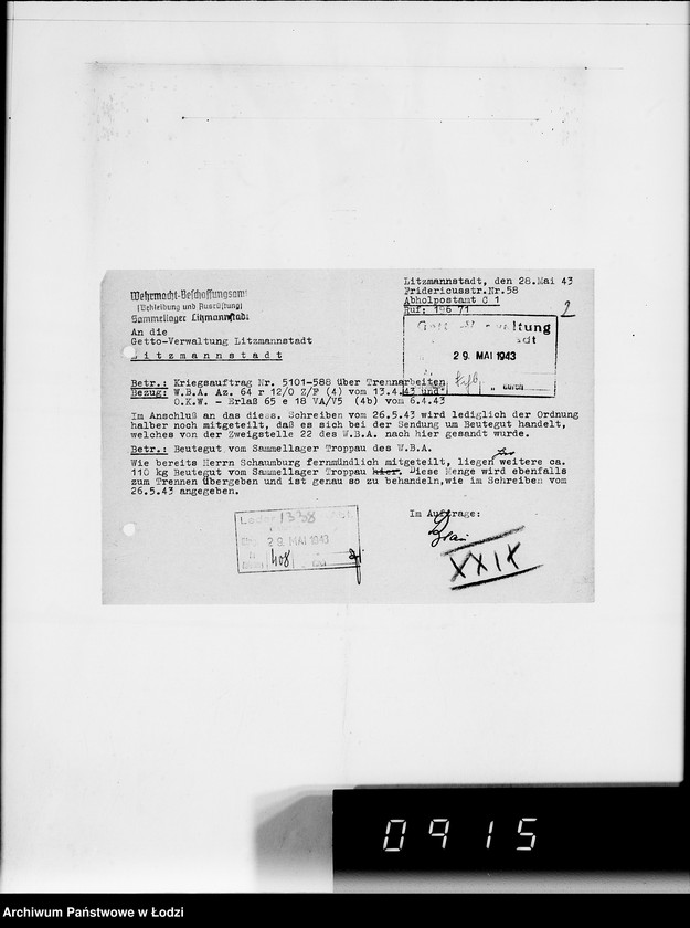 Obraz 6 z jednostki "Auftrag 588.Trennmaterial"