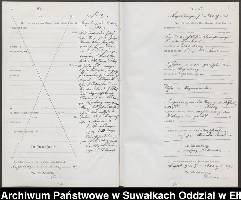 image.from.unit.number "Sterbe-Neben-Register des Preussischen Standes-Amtes der Stadt Angerburg Kreis Angerburg"