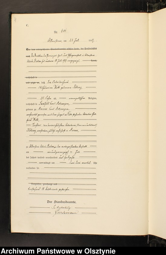 image.from.unit.number "Sterbe-Haupt-Register Tom II, Nr 599-996"