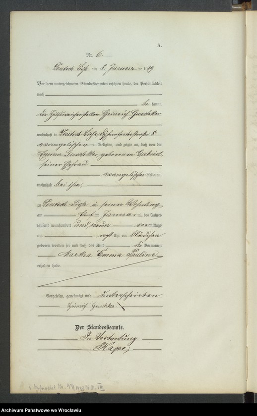 image.from.unit.number "Księga urodzeń Leśnica (Deutsch Lissa) 1909"