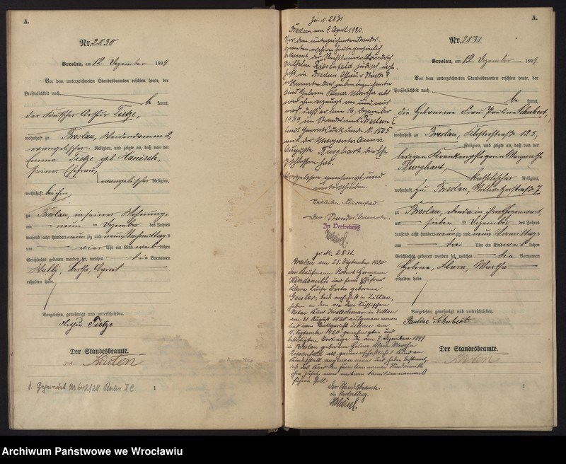 image.from.unit.number "Geburts-Haupt-Register Breslau II 1899 Band 8"